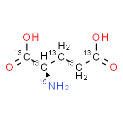 ChemSpider 2D Image | D-(~13~C_5_,~15~N)Glutamic acid | 13C5H915NO4