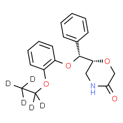 ChemSpider 2D Image | (6R)-6-[(R)-{2-[(~2~H_5_)Ethyloxy]phenoxy}(phenyl)methyl]-3-morpholinone | C19H16D5NO4