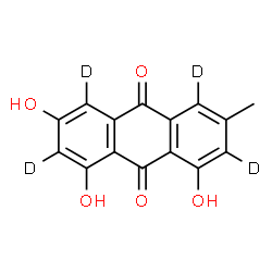 ChemSpider 2D Image | 1,3,8-Trihydroxy-6-methyl-9,10-(~2~H_4_)anthracenedione | C15H6D4O5