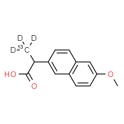 ChemSpider 2D Image | 2-(6-Methoxy-2-naphthyl)(3-~13~C,3,3,3-~2~H_3_)propanoic acid | C1313CH11D3O3