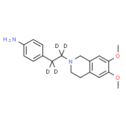 ChemSpider 2D Image | 4-[2-(6,7-Dimethoxy-3,4-dihydro-2(1H)-isoquinolinyl)(~2~H_4_)ethyl]aniline | C19H20D4N2O2