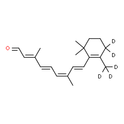 ChemSpider 2D Image | (9cis)-(4,4,18,18,18-~2~H_5_)Retinal | C20H23D5O