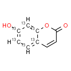 ChemSpider 2D Image | 7-Hydroxy(4a,5,6,7,8,8a-~13~C_6_)-2H-chromen-2-one | C313C6H6O3