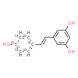 ChemSpider 2D Image | RESVERATROL-(4-HYDROXYPHENYL-13C6) | C813C6H12O3