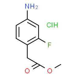 ChemSpider 2D Image | Methyl (4-amino-2-fluorophenyl)acetate hydrochloride (1:1) | C9H11ClFNO2