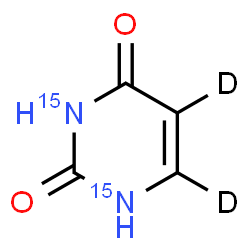 ChemSpider 2D Image | Uracil-15N2,5,6-d2 | C4H2D215N2O2