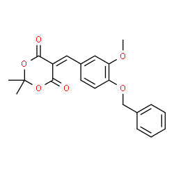 ChemSpider 2D Image | 1,3-Dioxane-4,6-dione, 5-(4-benzyloxy-3-methoxybenzylidene)-2,2-dimethyl- | C21H20O6