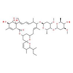 ChemSpider 2D Image | (1'R,2S,10'E,14'E,16'E,21'R)-6-sec-Butyl-21',24'-dihydroxy-5,11',13',22'-tetramethyl-2'-oxo-5,6-dihydrospiro[pyran-2,6'-[3,7,19]trioxatetracyclo[15.6.1.1~4,8~.0~20,24~]pentacosa[10,14,16,22]tetraen]-1
2'-yl (4xi)-2,6-dideoxy-4-O-[(4xi)-2,6-dideoxy-3-O-methyl-alpha-L-threo-hexopyranosyl]-3-O-methyl-alpha-L-threo-hexopyranoside | C48H72O14