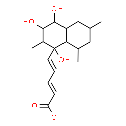 ChemSpider 2D Image | (2E,4E)-5-(1,3,4-Trihydroxy-2,6,8-trimethyldecahydro-1-naphthalenyl)-2,4-pentadienoic acid | C18H28O5