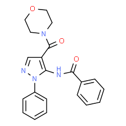 ChemSpider 2D Image | N-[4-(4-Morpholinylcarbonyl)-1-phenyl-1H-pyrazol-5-yl]benzamide | C21H20N4O3