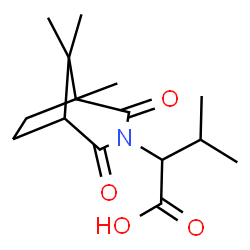 ChemSpider 2D Image | 3-Methyl-2-(1,8,8-trimethyl-2,4-dioxo-3-azabicyclo[3.2.1]oct-3-yl)butanoic acid | C15H23NO4