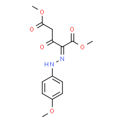 ChemSpider 2D Image | Dimethyl (2E)-2-[(4-methoxyphenyl)hydrazono]-3-oxopentanedioate | C14H16N2O6