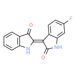 ChemSpider 2D Image | (3Z)-6-Fluoro-3-(3-oxo-1,3-dihydro-2H-indol-2-ylidene)-1,3-dihydro-2H-indol-2-one | C16H9FN2O2