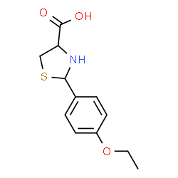 ChemSpider 2D Image | 2-(4-ethoxyphenyl)thiazolidine-4-carboxylic acid | C12H15NO3S