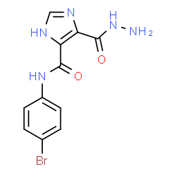 ChemSpider 2D Image | N-(4-Bromophenyl)-4-(hydrazinocarbonyl)-1H-imidazole-5-carboxamide | C11H10BrN5O2