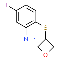 ChemSpider 2D Image | 5-Iodo-2-(3-oxetanylsulfanyl)aniline | C9H10INOS