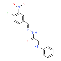 ChemSpider 2D Image | 2-Anilino-N'-[(E)-(4-chloro-3-nitrophenyl)methylene]acetohydrazide | C15H13ClN4O3