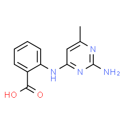 ChemSpider 2D Image | 2-[(2-Amino-6-methyl-4-pyrimidinyl)amino]benzoic acid | C12H12N4O2