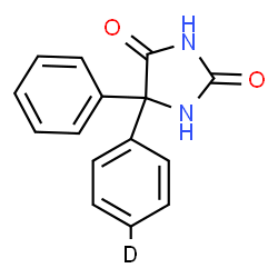 ChemSpider 2D Image | 5-Phenyl-5-[(4-~2~H)phenyl]-2,4-imidazolidinedione | C15H11DN2O2