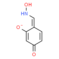 ChemSpider 2D Image | (6Z)-6-[(Hydroxyamino)methylene]-3-oxo-1,4-cyclohexadien-1-olate | C7H6NO3