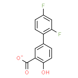 ChemSpider 2D Image | 2',4'-Difluoro-4-hydroxy-3-biphenylcarboxylate | C13H7F2O3