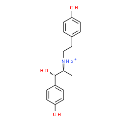 ChemSpider 2D Image | (1S,2R)-1-Hydroxy-1-(4-hydroxyphenyl)-N-[2-(4-hydroxyphenyl)ethyl]-2-propanaminium | C17H22NO3