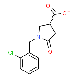 ChemSpider 2D Image | (3R)-1-(2-Chlorobenzyl)-5-oxo-3-pyrrolidinecarboxylate | C12H11ClNO3