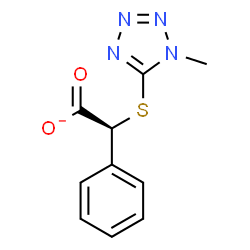 ChemSpider 2D Image | (2S)-[(1-Methyl-1H-tetrazol-5-yl)sulfanyl](phenyl)acetate | C10H9N4O2S