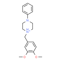 ChemSpider 2D Image | 1-(3,4-Dimethoxybenzyl)-4-phenylpiperazin-1-ium | C19H25N2O2