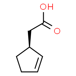 ChemSpider 2D Image | (1S)-2-Cyclopenten-1-ylacetic acid | C7H10O2