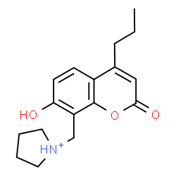 ChemSpider 2D Image | 1-[(7-Hydroxy-2-oxo-4-propyl-2H-chromen-8-yl)methyl]pyrrolidinium | C17H22NO3