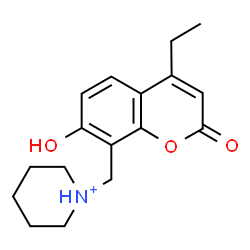 ChemSpider 2D Image | 1-[(4-Ethyl-7-hydroxy-2-oxo-2H-chromen-8-yl)methyl]piperidinium | C17H22NO3
