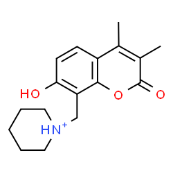 ChemSpider 2D Image | 1-[(7-Hydroxy-3,4-dimethyl-2-oxo-2H-chromen-8-yl)methyl]piperidinium | C17H22NO3