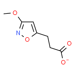 ChemSpider 2D Image | 3-(3-Methoxy-1,2-oxazol-5-yl)propanoate | C7H8NO4