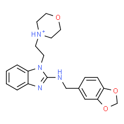 ChemSpider 2D Image | 4-(2-{2-[(1,3-Benzodioxol-5-ylmethyl)amino]-1H-benzimidazol-1-yl}ethyl)morpholin-4-ium | C21H25N4O3