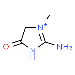 ChemSpider 2D Image | 2-Amino-3-methyl-5-oxo-4,5-dihydro-1H-imidazol-3-ium | C4H8N3O