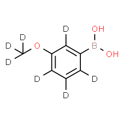 ChemSpider 2D Image | {3-[(~2~H_3_)Methyloxy](~2~H_4_)phenyl}boronic acid | C7H2D7BO3
