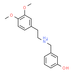 ChemSpider 2D Image | 2-(3,4-Dimethoxyphenyl)-N-(3-hydroxybenzyl)ethanaminium | C17H22NO3