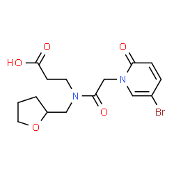 ChemSpider 2D Image | N-[(5-Bromo-2-oxo-1(2H)-pyridinyl)acetyl]-N-(tetrahydro-2-furanylmethyl)-beta-alanine | C15H19BrN2O5
