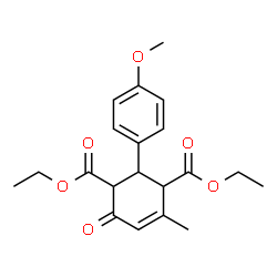 ChemSpider 2D Image | Diethyl 2-(4-methoxyphenyl)-4-methyl-6-oxo-4-cyclohexene-1,3-dicarboxylate | C20H24O6