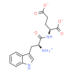 ChemSpider 2D Image | (2S)-2-{[(2S)-2-Ammonio-3-(1H-indol-3-yl)propanoyl]amino}pentanedioate | C16H18N3O5