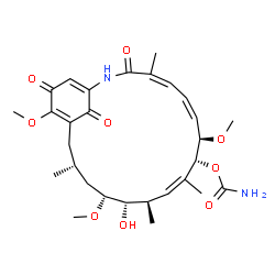 ChemSpider 2D Image | (4Z,6Z,8R,9R,10Z,12R,13S,14R,16R)-13-Hydroxy-8,14,19-trimethoxy-4,10,12,16-tetramethyl-3,20,22-trioxo-2-azabicyclo[16.3.1]docosa-1(21),4,6,10,18-pentaen-9-yl carbamate | C29H40N2O9