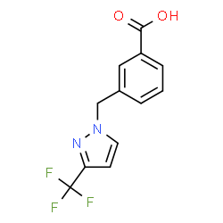 ChemSpider 2D Image | 3-{[3-(TRIFLUOROMETHYL)PYRAZOL-1-YL]METHYL}BENZOIC ACID | C12H9F3N2O2