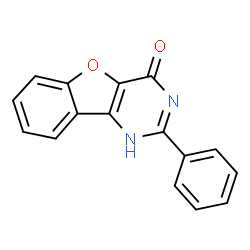 ChemSpider 2D Image | 2-Phenyl[1]benzofuro[3,2-d]pyrimidin-4(1H)-one | C16H10N2O2