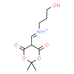 ChemSpider 2D Image | (E)-(2,2-Dimethyl-4,6-dioxo-1,3-dioxan-5-yl)-N-(3-hydroxypropyl)methaniminium | C10H16NO5
