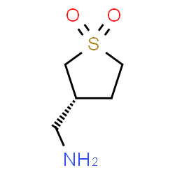 ChemSpider 2D Image | 1-[(3R)-1,1-Dioxidotetrahydro-3-thiophenyl]methanamine | C5H11NO2S