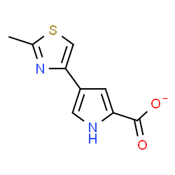 ChemSpider 2D Image | 4-(2-Methyl-1,3-thiazol-4-yl)-1H-pyrrole-2-carboxylate | C9H7N2O2S