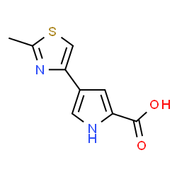 ChemSpider 2D Image | 4-(2-Methyl-1,3-thiazol-4-yl)-1H-pyrrole-2-carboxylic acid | C9H8N2O2S