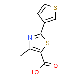 ChemSpider 2D Image | 4-methyl-2-thien-3-yl-1,3-thiazole-5-carboxylic acid | C9H7NO2S2