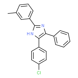 ChemSpider 2D Image | 5-(4-Chlorophenyl)-2-(3-methylphenyl)-4-phenyl-1H-imidazole | C22H17ClN2